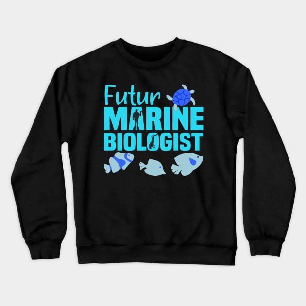 Futur Marine Biologist Biology Fathers Day Gift Funny Retro Vintage Crewneck Sweatshirt by zyononzy